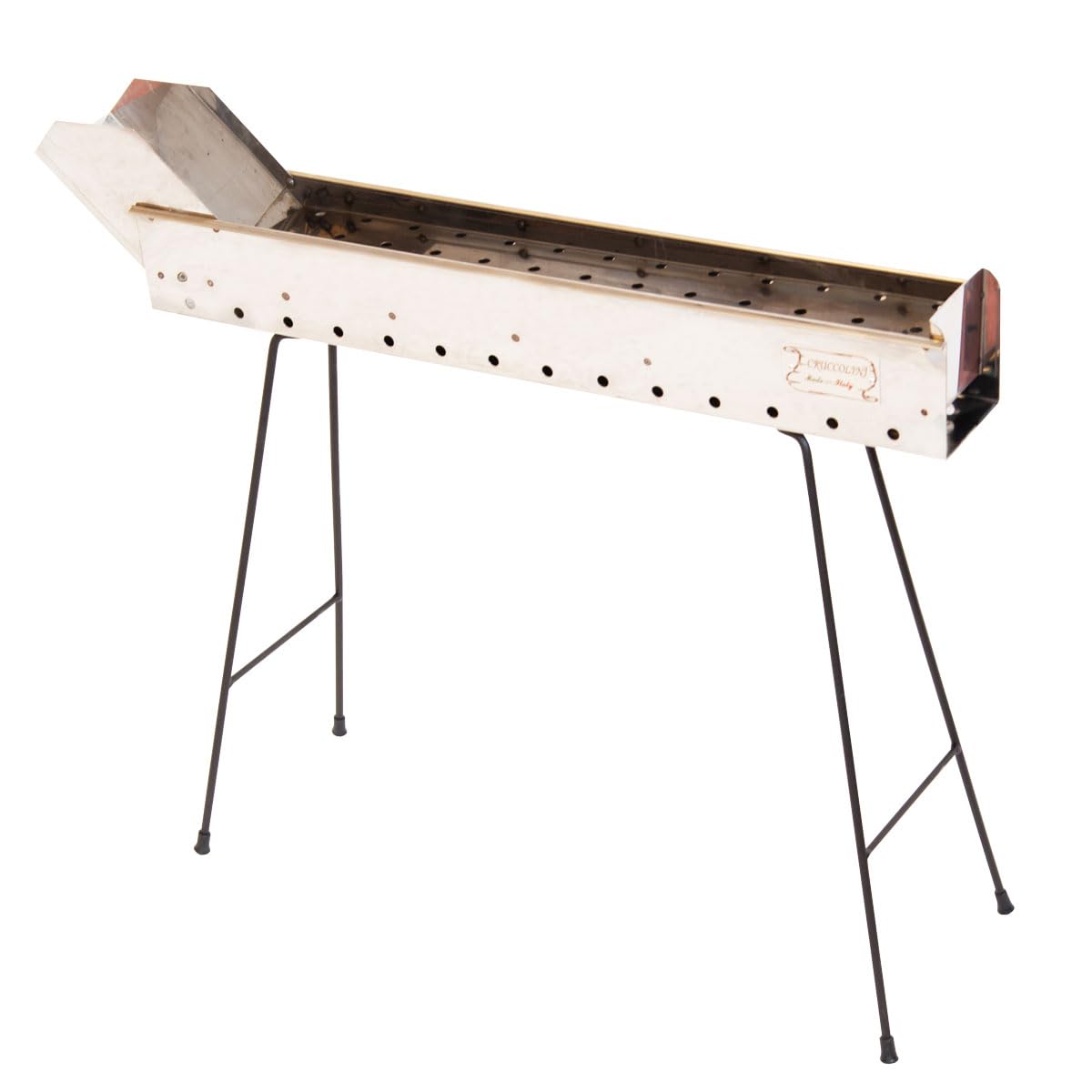 CRUCCOLINI ba175 Barbecue arrosticini à Charbon, Argent, 73 x 24 x 65 cm
