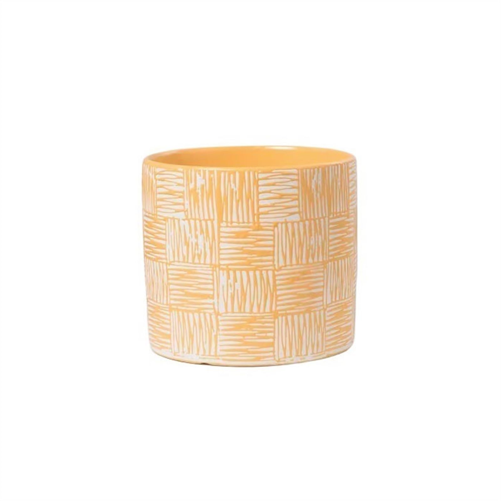 SDA287MZ Simple Large Ceramic Flower Pot Home Living Room Indoor Creative Luxury of Planting Green Potted Plants Multifunction(Orange,Small)