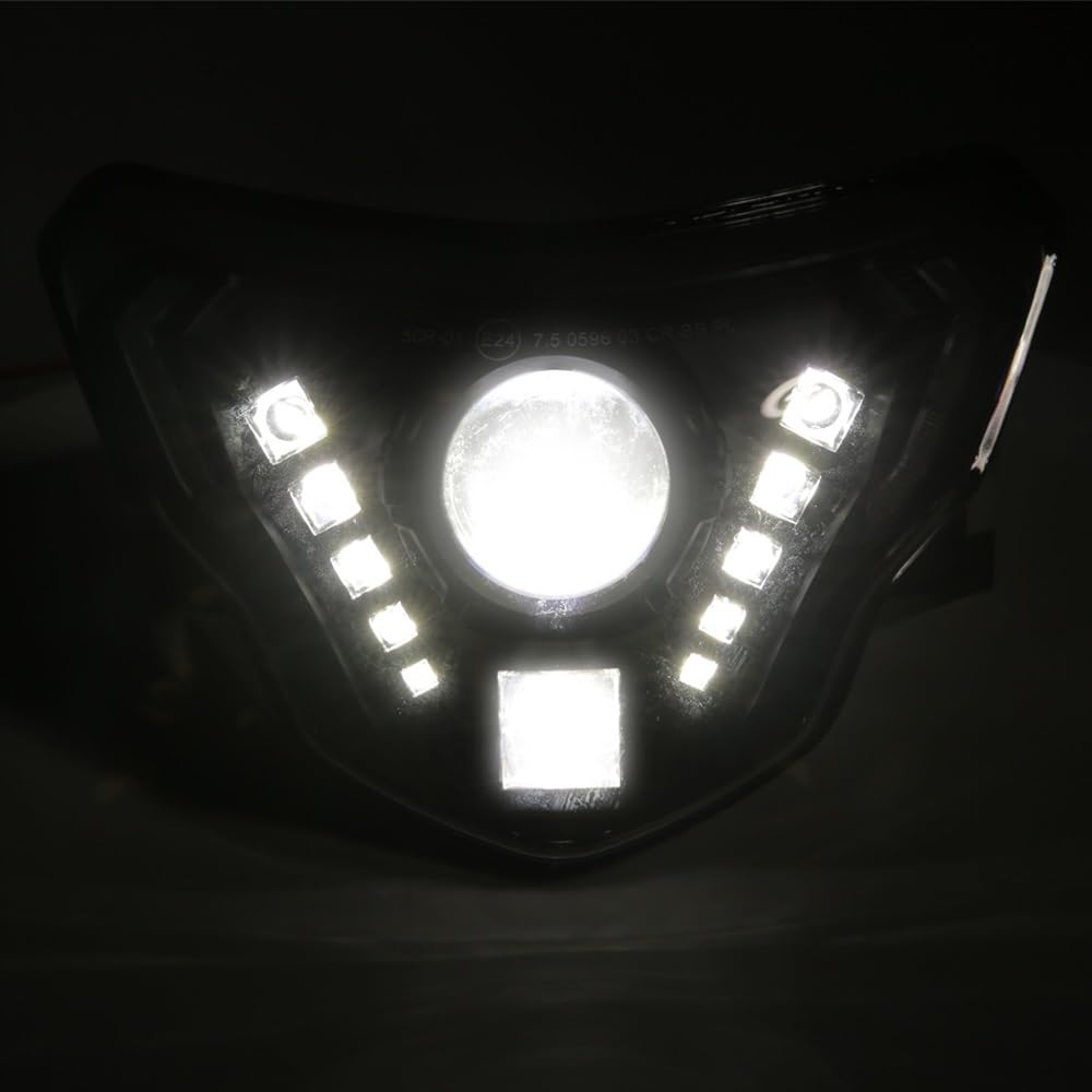 Reflektory motocyklowe Pasuje do Bmw G310GS G310R G 310 GS R 2016-2020 H4 żarówka reflektor z DRL reflektor motocyklowy LED reflektor Dirt Bike przednie światła