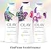 Olay Body Wash for Women, Fresh Radiance, Refreshing & Renewing, Made with Plant Based Cleansers, B3 Botanical Complex, For All Skin Types, Fresh Berries Scent, 22 fl oz (Pack of 4)