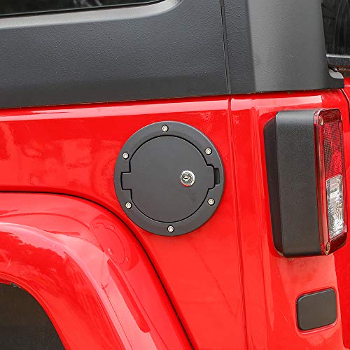 Locking Gas Cap Cover Fuel Door For 2007-2018 Jeep Wrangler Jk & Unlimited Sport Rubicon Sahara 2-Door 4-Door #TOP4