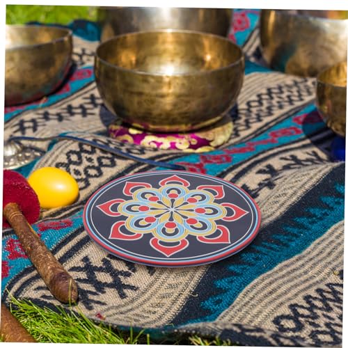 TOPPERFUN Meditation Sound Bowl Pad Prints Rounded Bowl Buddhist Religious Cushion Pad, Assorted Color, 16.5x16.5cm - Image 2