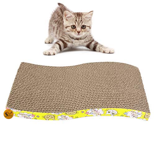 Sage Square Jumbo Size Scratching Board/Scratch Pad Cum Healthy Toy with Catnip for Cat/Kitten/Puppy/Yellow Color (B07R15YQK9) Amazon Price History, Amazon Price Tracker