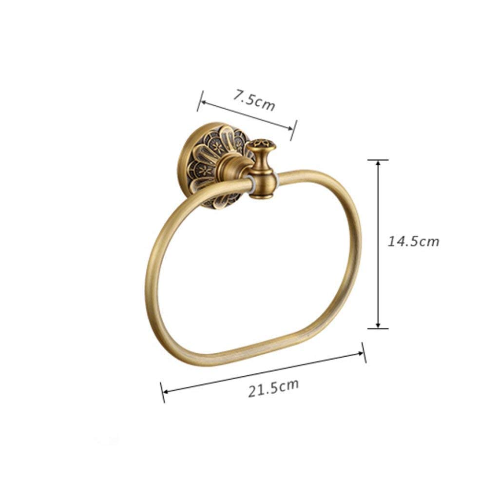 Portasciugamani Anello portasciugamani Addensare Anello portasciugamani Mobile a Parete Bagno Ciondolo Hardware retrò Rame Antico in Stile Europeo