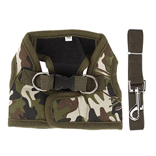 Tailcas® Chaleco Arnés Correa Ajustable Perro Gato Mascota Puppy Cat Cinturón Mascotas Accesorios para Easy Walking Shopping Nombramiento (L Camuflaje Lienzo)