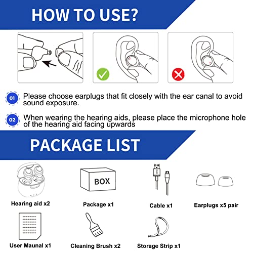 Hearing Aids For Seniors With Noise Cancelling, Rechargeable Hearing Amplifier For Hearing Loss, Invisible Hearing Aid #TOP6
