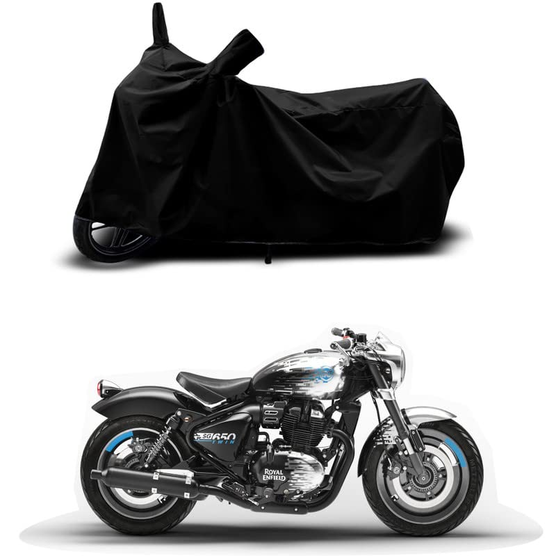 Image of 100% Scratchproof /UV-Rays /Heat Protection /Birds Dropping /Water Resistant /Dust Proof /Waterproof /Full Bike Scooty Two Wheeler Body Cover Compatible for Shotgun 650 STD All Varients[Black]