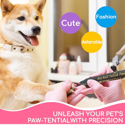 Image of OLINGYOU Dog Nail Polish， Dog Nail Polish Pens Quick Dry-20 Colors, Pet Nail Polish Set for Dogs， DIY Dogs Puppy Nails, Dog Safe Nail Polish Non Toxic, Odorless, Easy to Apply