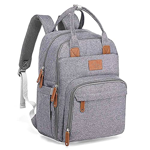 Mochila de Maternidade Donna Laço Bebê LB Kyara Cinza Claro