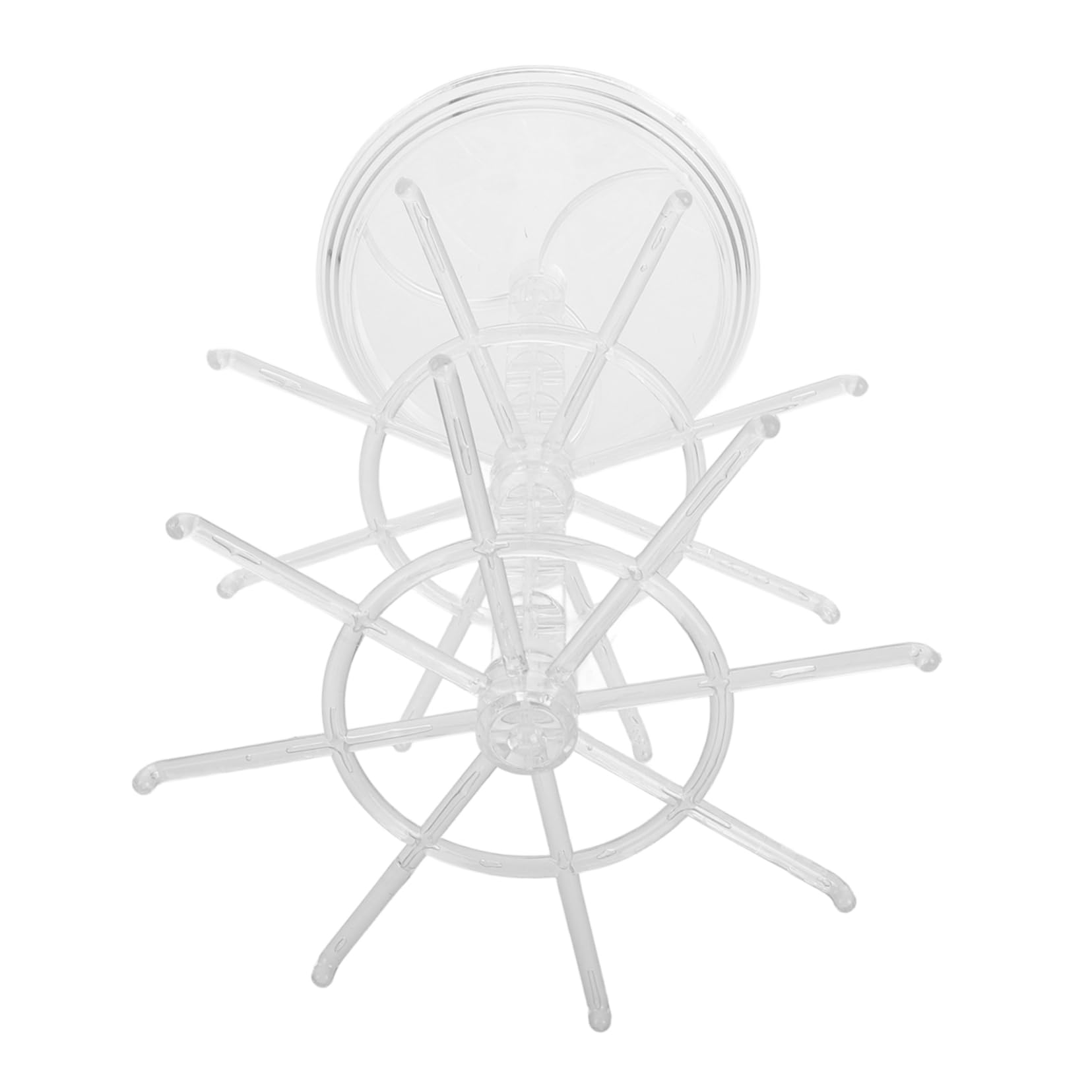 PACKOVE Rotating Keychain Display Stand Jewelry Rack with Hooks for Bracelets and Accessories Transparent Organizer for Home and Office Use Maximizes Desk Space