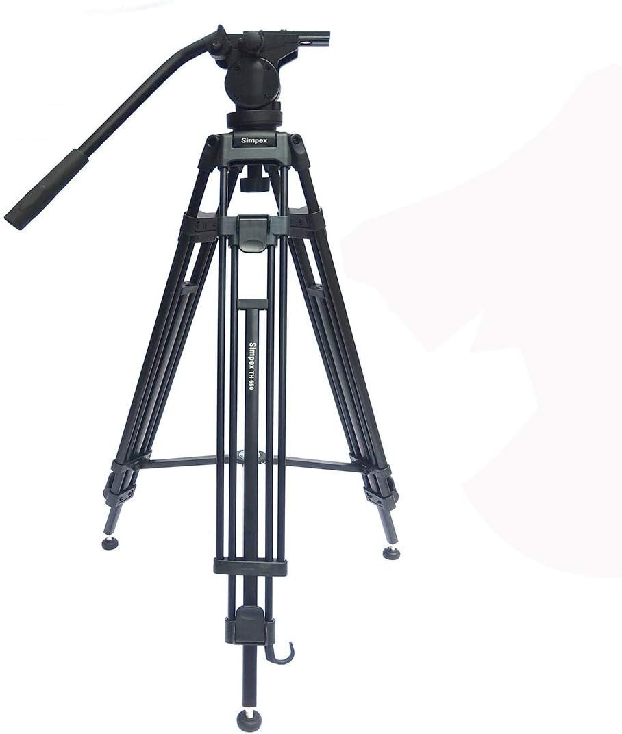 Eloies® Simpex Long Fluid Head Tripod Heavy Duty Professional TH 650 Aluminum 72 inches (6 Feet) Tripod for DSLR Camera Gopro Action Digital Cameras Foldable Travel Tripod with Bag