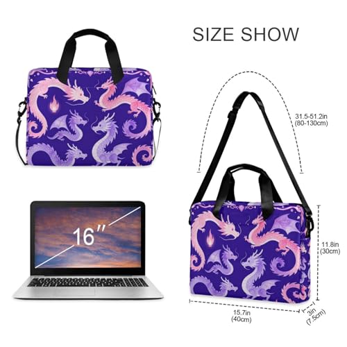 Funda portátil para laptop 15.6 pulgadas morado dragón miniatura 5
