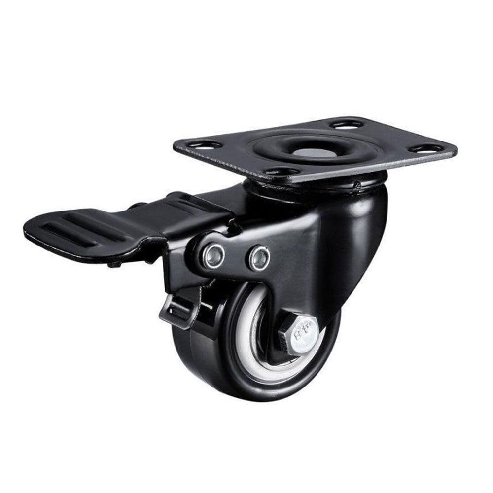 GYRAZXS Heavy-Duty Black Trolley Cs 2.5" Rubber Wheels 180 kg Capacity Furniture Rollers for Smooth Mobility Ideal for and Trolley Applications