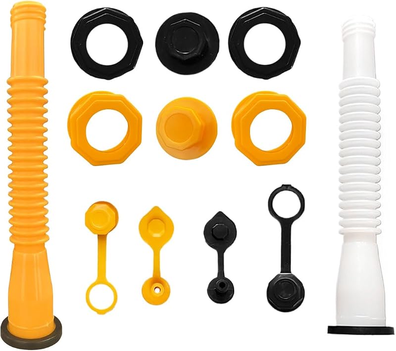 Kit de bicos flexíveis para galão de combustível LAINLOY com tampas e respiros roscados – 2 unidades
