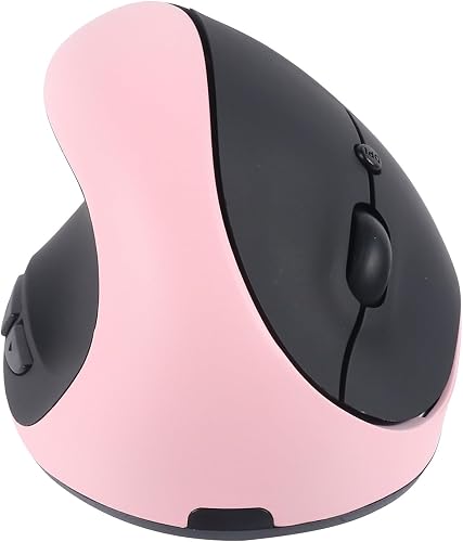 Ergonomic Mouse, Wireless Vertical Mouse, Rechargeable Wireless Mouse,2.4GHz Optical Mouse : 3 Adjustable DPI 800/1200/1600 Levels 6 Buttons, for Laptop PC Computer Desktop Notebook (left-pink)