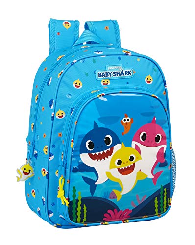 Mochila Safta Escolar Infantil Animada de Baby Shark  260x110x340mm