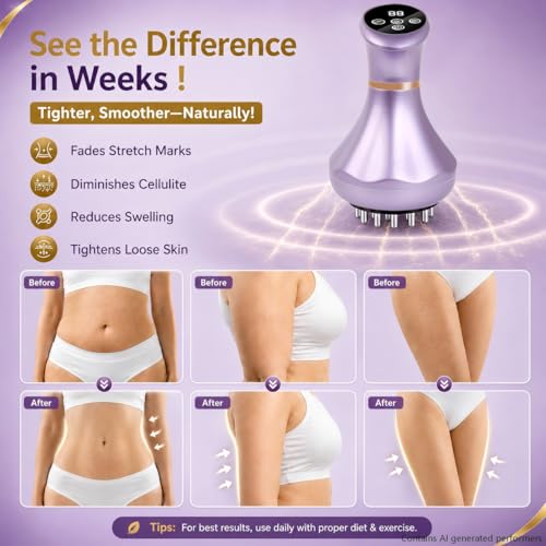Image of 4-in-1 Lymphatic Drainage Massager - Anti Cellulite Massage Tool with Heating /Vibration /Red Light /Microcurrent,Body Sculpting Machine for Legs /Belly /Back /Hips /Reduce Stretch Marks & Cellulite