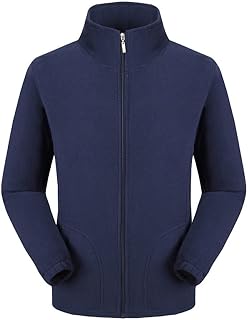 ARTQ Fleece Jackets Unisex Polar Fleece Jacket Full-Zip With Pockets Jacket Blue Classic Jacket Winter Outdoor Jacket Warm Stand Collar Fleece Jacket Gift For Christmas New Year Family