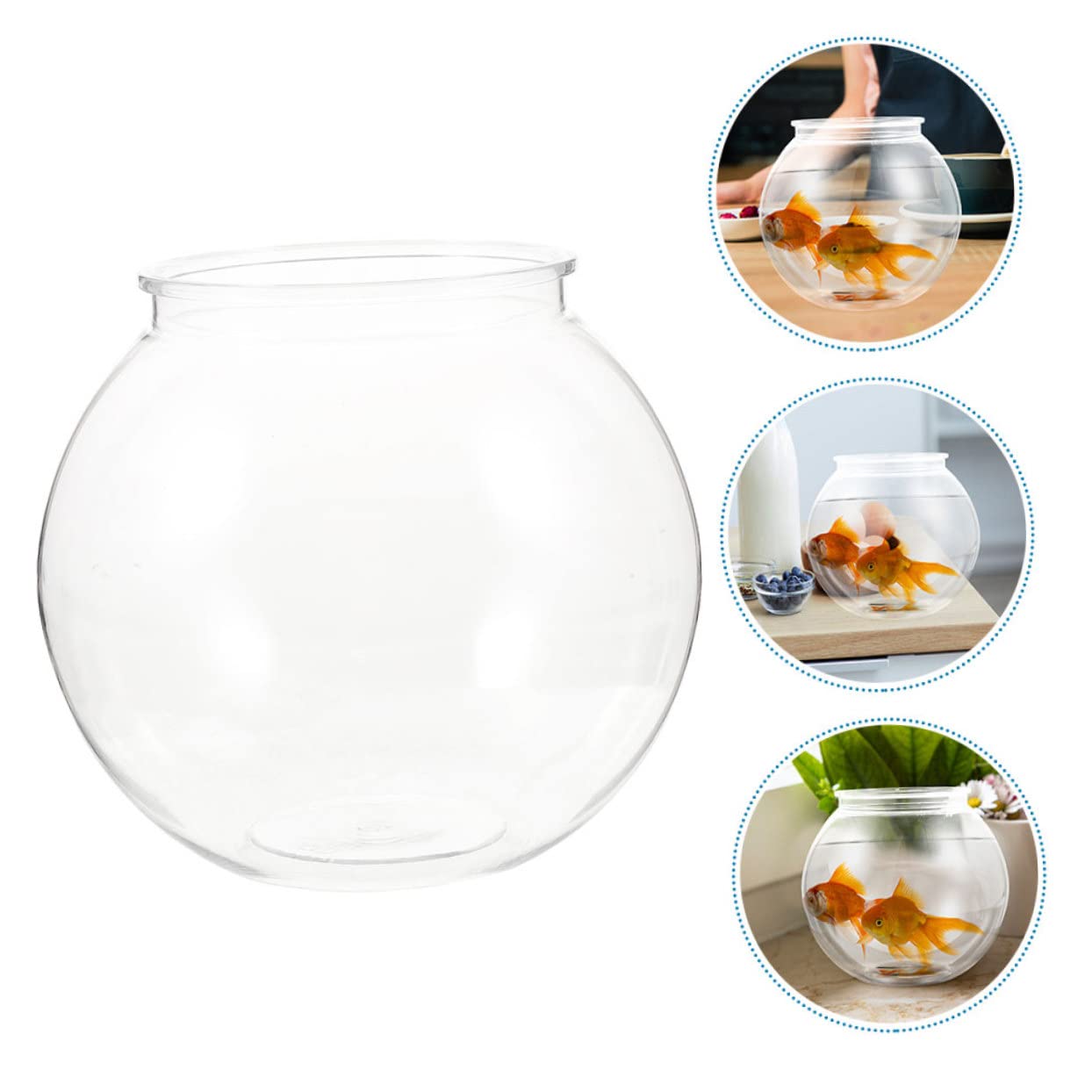 POPETPOP Pecera De Plástico Pequeña Redonda para Oficina Decorativa y Resistente