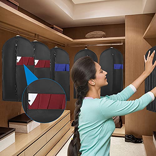 40‘’Garment Bags【3 Pack】Suit Bag For Storage Hanging Clothes Suitable For Storage Of Dresses Suits Overcoats Garment Can Provide Neatness And Space-Saving For Your Wardrobe (Black, 40 × 24 Inch ) #TOP1