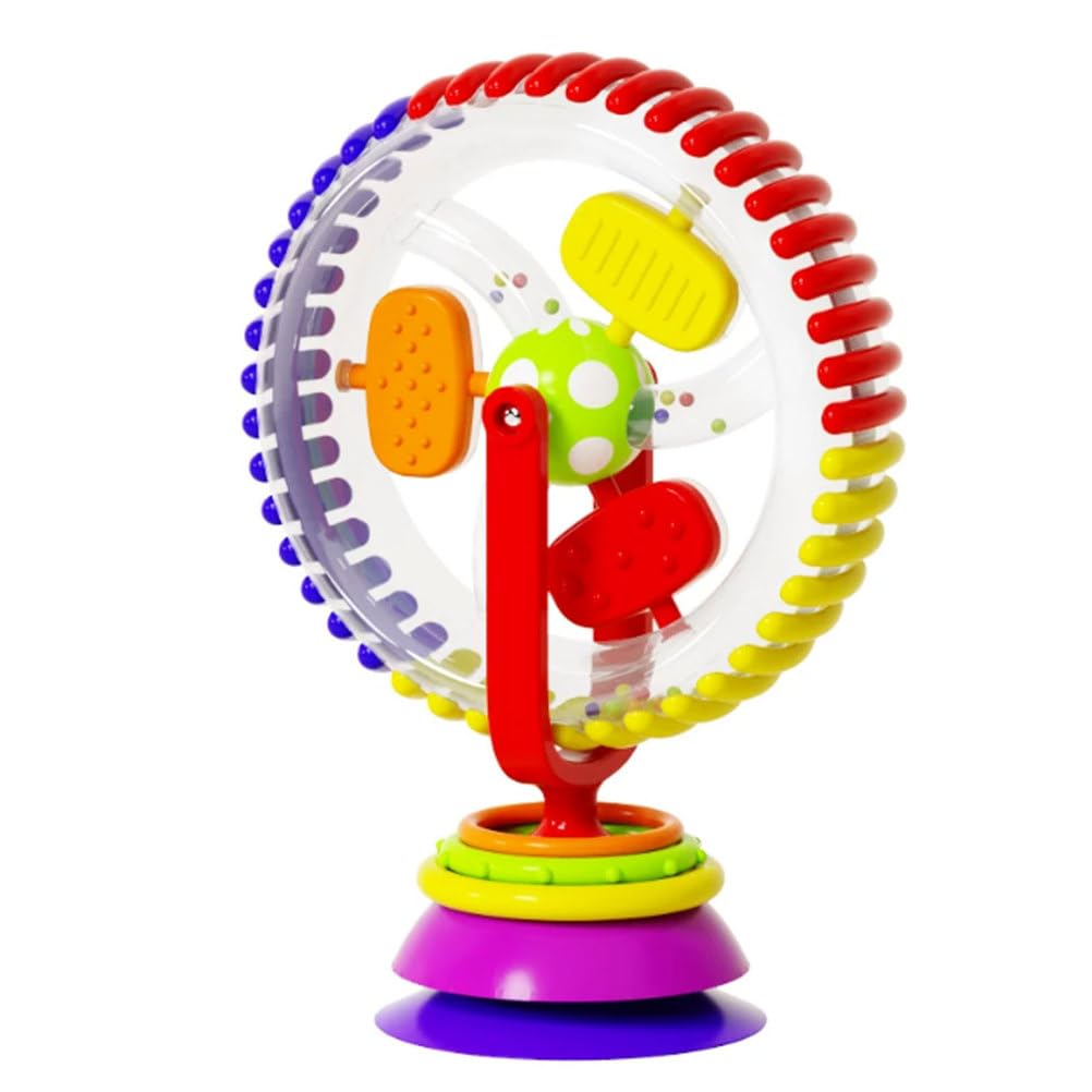 ttnmrc Montessori High Chair Rattle Rotating Toy, Baby Spinning Ferris Wheel Suction Cup Toy Sensory Development Educational Toy