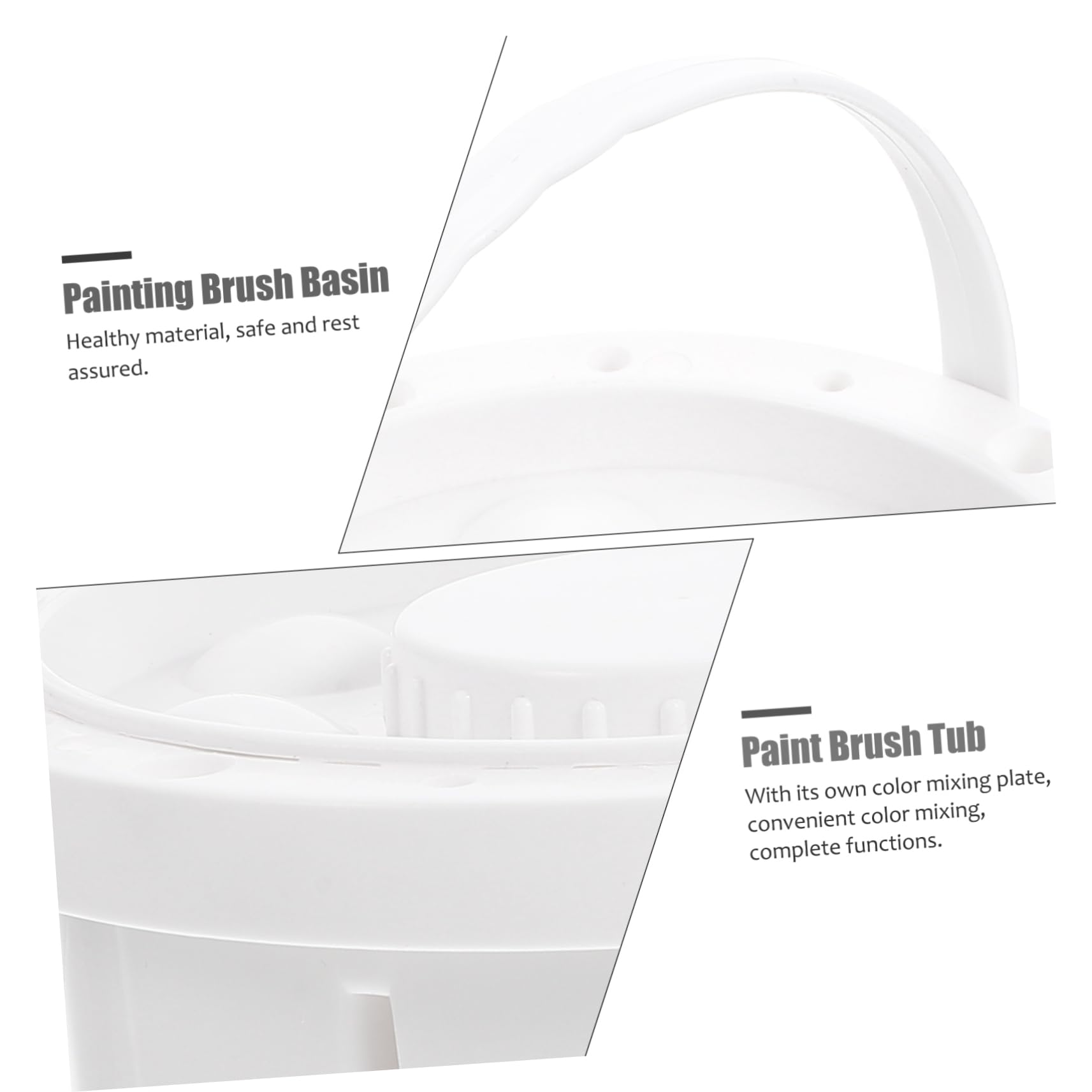 KONTONTY Plastic Painting Buckets Multi-functional Paint Brush Washer for Artists and Beginners