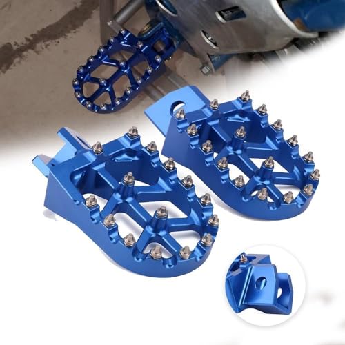 Repose-pieds CNC pour YZ125 YZ250 WR250 et TTR - Cale-pieds moto bleu