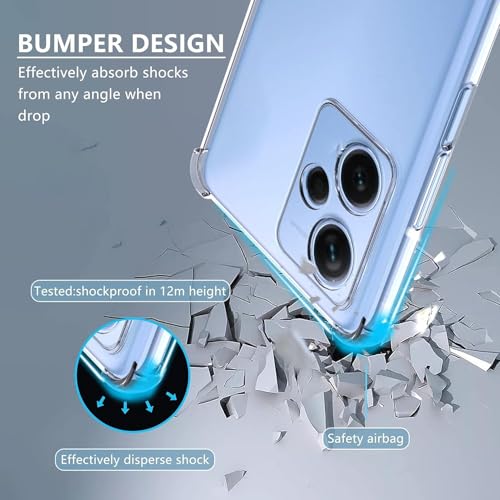 Image of BOXXO Flexible Back Cover for Mi Redmi 13C 5G | Back Cover Transparent Clear Shockproof Case Four Corner Protection | Slim Protective Mobile Phone Cover for Mi Redmi 13C 5G