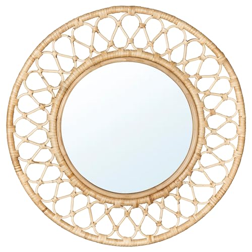 GRINSBOL mirror, 55 cm, rattan
