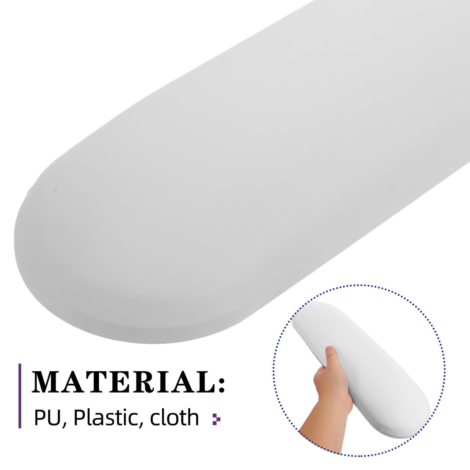 2 pièces Coussin Repose-main Manucure Blanc et Gris Antidérapant Support Confortable pour Ongles avec Base Stable et Design