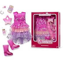 American Girl، AG Sisters Glitz & Glam Fashion Set، ملابس الدمى، للدمى مقاس 14.5 بوصة، 7 قطع، للأعمار من 4+ عامًا