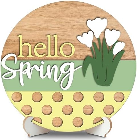 Amazon.com: Hello Spring Desk Decor, Rustic Floral Spring Wood Plaque ...