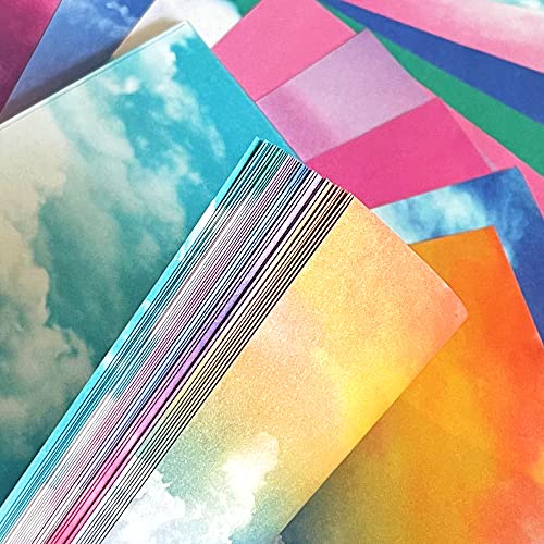 Origami 6X6 Paper Kit 50 Sheets 12 Vivid Colors Double Sided Printed Traditional Patterns Square For Arts Crafts Projects, Fading Sky #TOP5