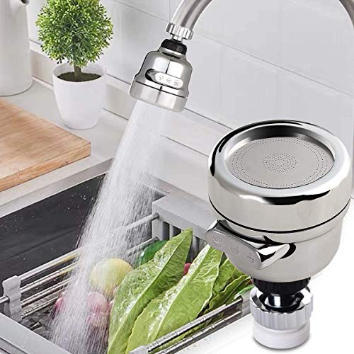 Image of Stainless Steel 360 Degree Flexible Rotating Water Faucet Sprayer, Silver