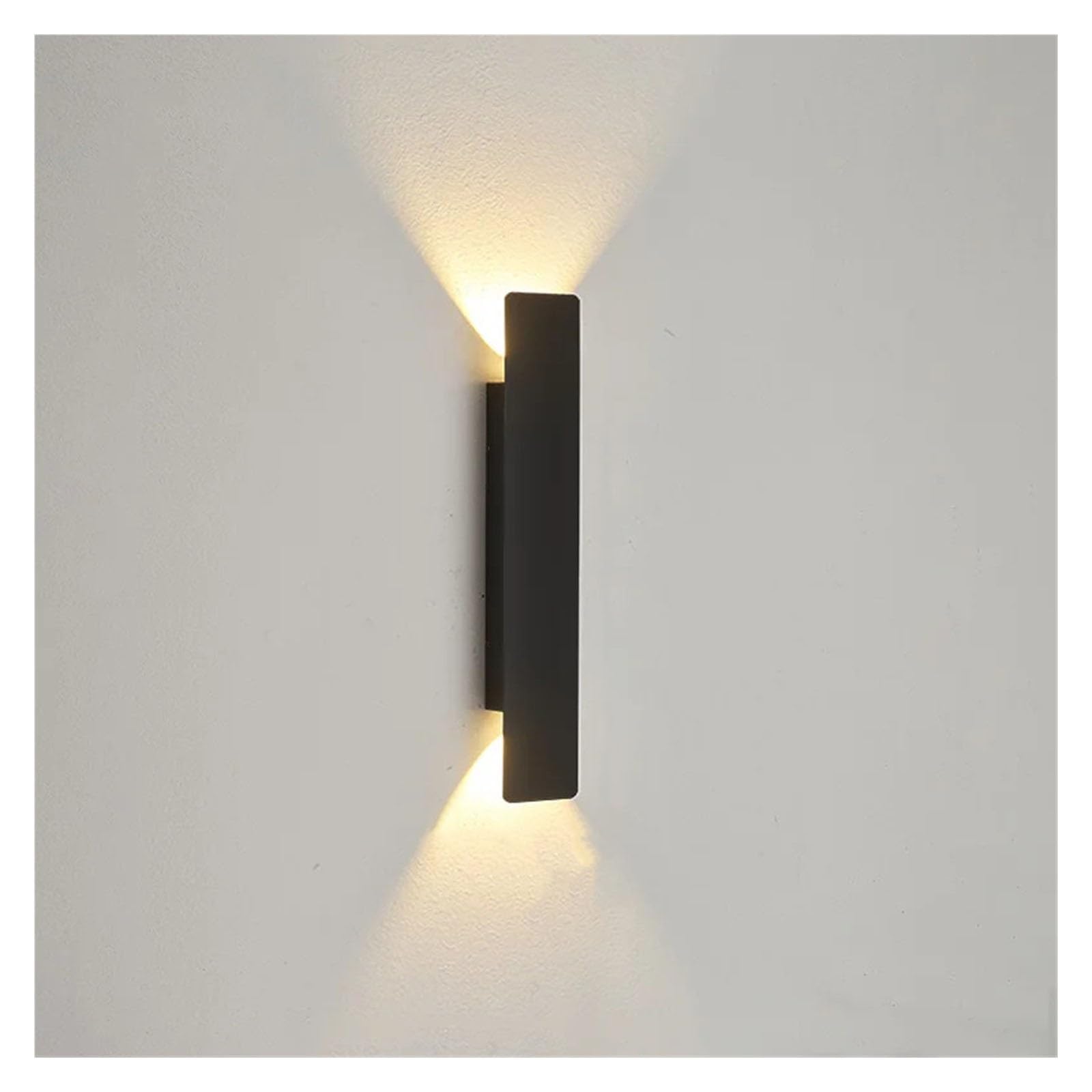 Lampes murales extérieures imperméables Bande Aluminium lumières 18W LED Lampe Noire Chambre luminaires extérieurs(Outdoor,40cm-Black body-18w)
