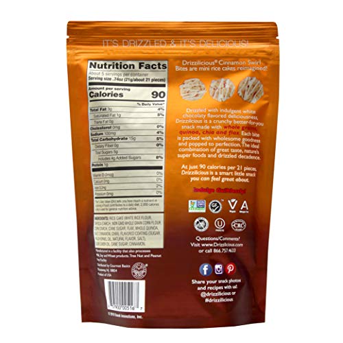 Drizzilicious Cinnamon Mini Rice Cakes with White Chocolaty Drizzle 113g