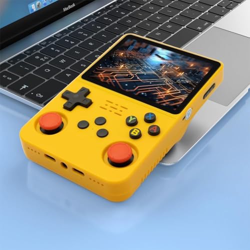 Image of R36S Retro Handheld Game Console With 64G 3.5 Inch IPS Screen Built-In 20000+ Classic Games Open Source Linux System Portable Pocket Video Player With 3200Mah Battery (Yellow)