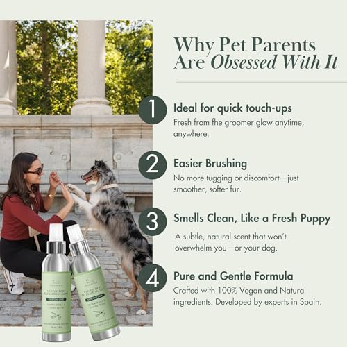 Nina Woof Spray Desodorante Vegano para Perros â Perfume y Colonia para Perros, Neutralizador de Olores con Aloe Vera y Amaranto, Bruma Refrescante de Larga Duración para el Pelaje - 150 mL - Imagen 4