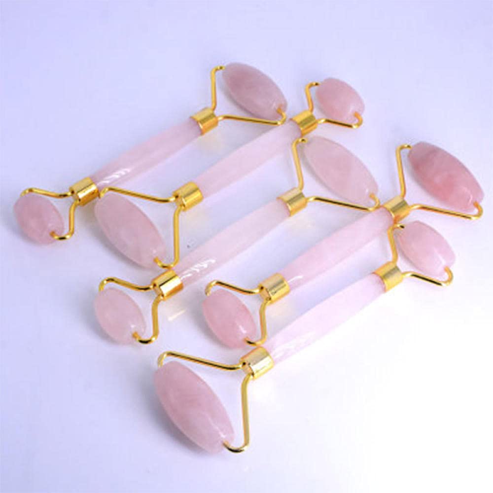 Rose quartz rouleau minceur visage massager cutané outil de levage outil de levage jade rouleau double tête naturel jade massage facial pierre de massage-1 rouleau