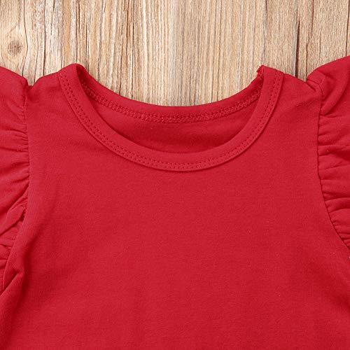 Image of Infant Toddler Baby Girl Top Basic Plain Ruffle T-Shirt Blouse Casual Clothes