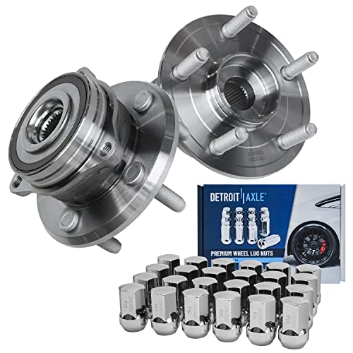 Detroit Axle - Front Wheel Bearing Hubs Kit for 2011-2020 Dodge Durango, 2011-2019 Jeep Grand Cherokee, 2 Wheel Bearing & Hubs 24 Wheel Lug Nuts 2012 2013 2014 2015 2016 2017 2018 Replacement