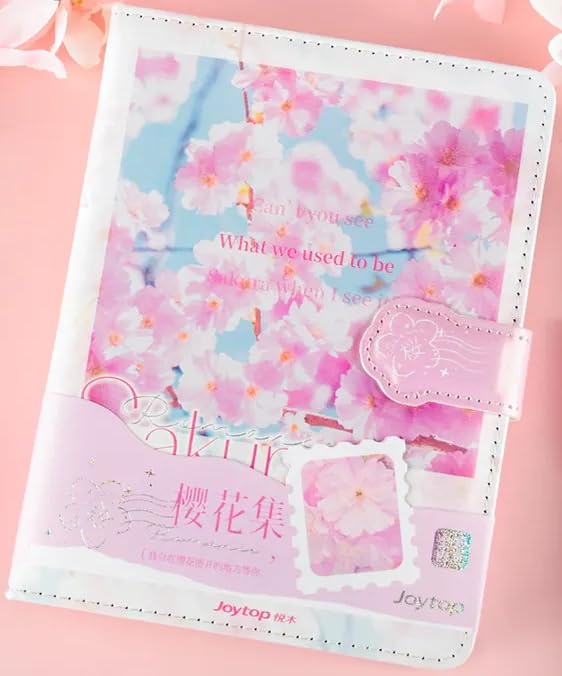 Cherry Blossom Journal Notebook - Sakura Themed A5 Notebook With Colored Pages For Women