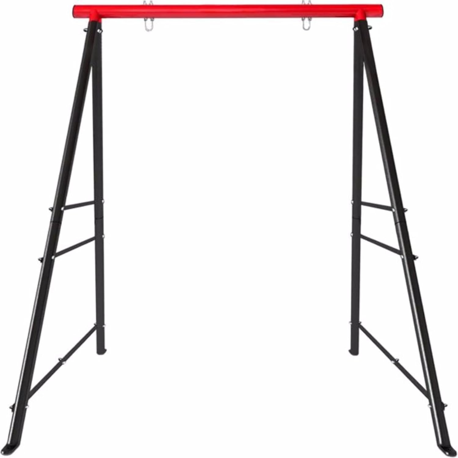 Porch Swing Set, Heavy Duty A-Frame Swing Set, Pre-Drilled Holes, Easy Installation, 550-lb Weight Capacity, Backyard Outdoor Indoor, Red and Black (Swing Chair Not Included)