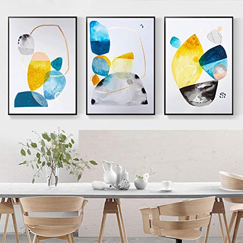 Décoration maison chambre haut de gamme triptyque sur toile sans cadre 60x90cm