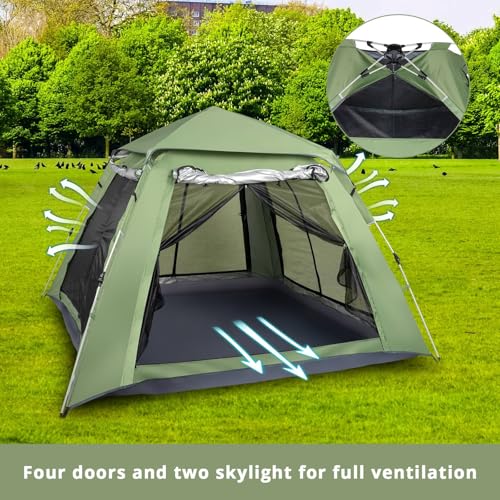 Carpa plegable impermeable para 4 personas para camping miniatura 7