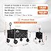 Collapsible Folding Wagon Cart, 350LBS Utility Large Capacity Cart Foldable Wagon with All Terrain Wheels, Grocery Wagons Carts for Garden Shopping Sports Camping, Black