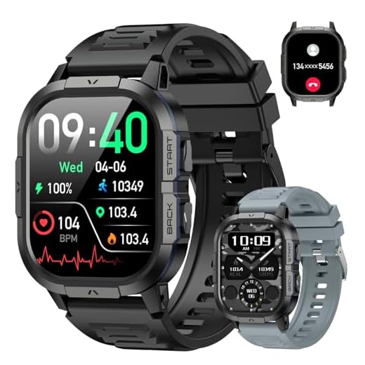 Smart Watch for Men Fitness Tracker: Waterproof Military Digital Mens Watches Make Answer Call Smartwatch Android Phone iPhone Samsung Compatible Step Pedometer Running Sleep SpO2 Heart Rate Monitor