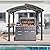 Domi Hardtop Grill Gazebo 8x5FT, Outdoor BBQ Gazebo with Galvanized Steel Double Roof, Permanent Sun Shade Grill Canopy Shelter with 2 Side Shelves and Ceiling Hook for Patio Yard Garden (Grey)