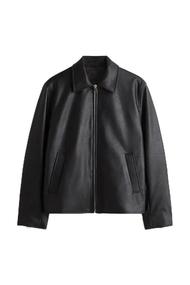 Men's Black Jacket || Lightweight Outwear Jacket Biker Jacket for Man | Collared Zip-Up Classic Style-image-11