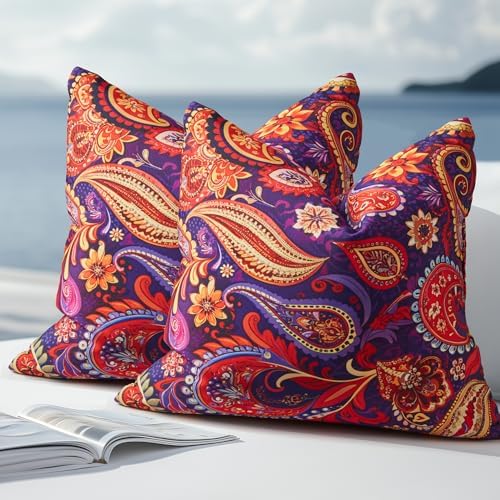 Waterproof Outdoor Pillows, 20 x 20 Inch Feather and Down Filled ...